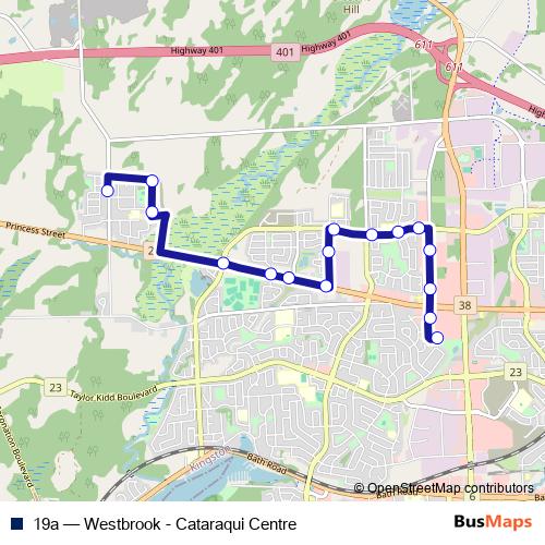 19a bus Line Map