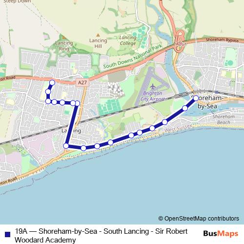 19A bus Line Map
