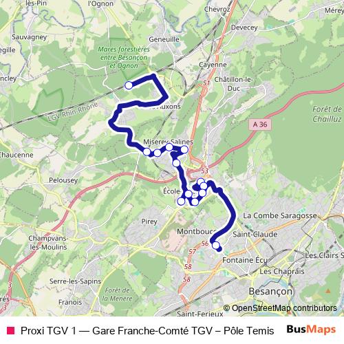 Proxi TGV 1 bus Line Map