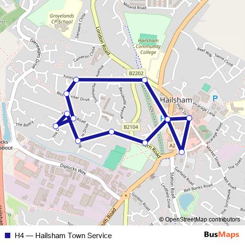H4 bus Line Map