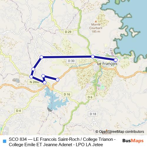 SCO 834 bus Line Map