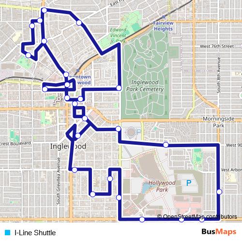 I-Line Shuttle bus Line Map