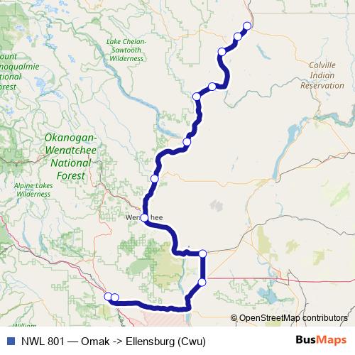 NWL 801 bus Line Map
