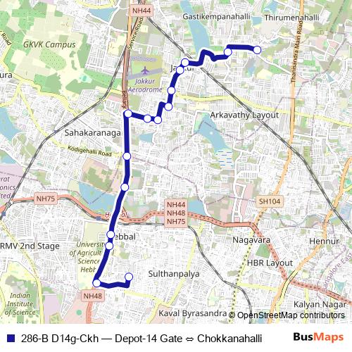 286-B D14g-Ckh bus Line Map
