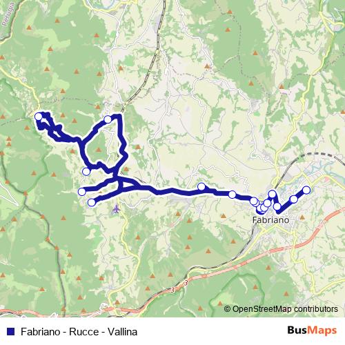 Fabriano - Rucce - Vallina bus Line Map