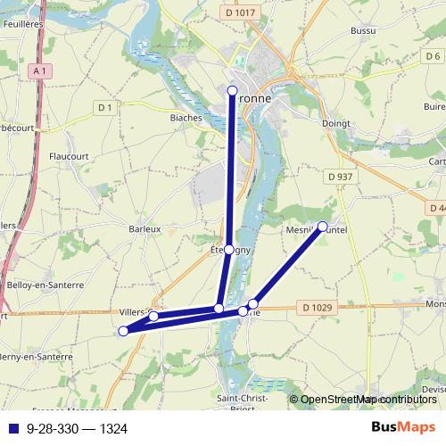 9-28-330 bus Line Map