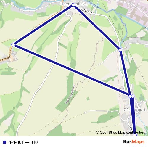 4-4-301 bus Line Map