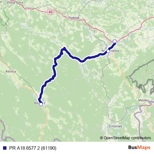 PR A18 6577 2 (61190) bus Line Map