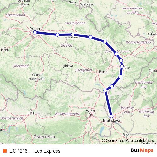EC 1216 rail Line Map