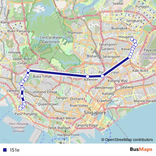 151e bus Line Map