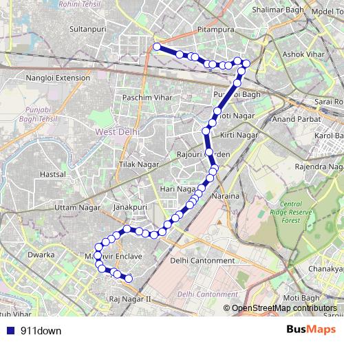 911down bus Line Map