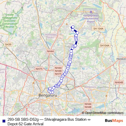 293-SB SBS-D52g bus Line Map
