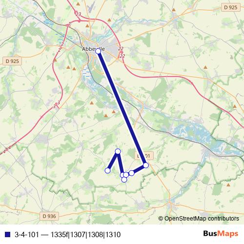 3-4-101 bus Line Map