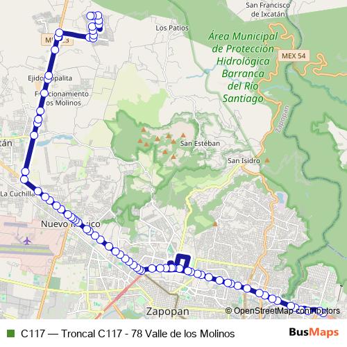 C117 bus Line Map