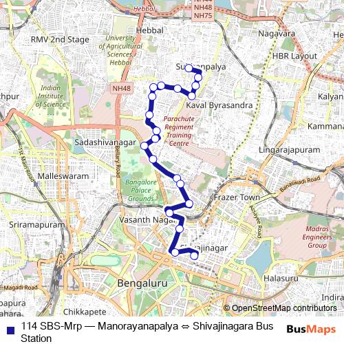 114 SBS-Mrp bus Line Map