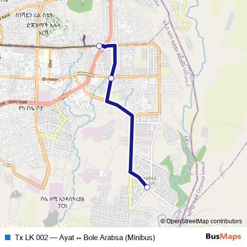 Tx LK 002 bus Line Map