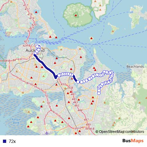 72x bus Line Map