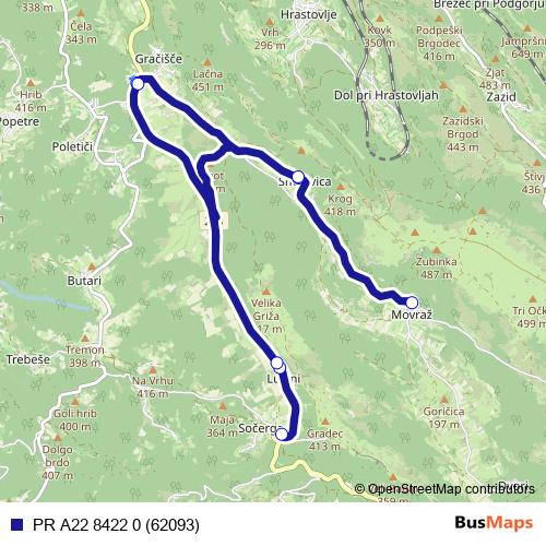PR A22 8422 0 (62093) bus Line Map