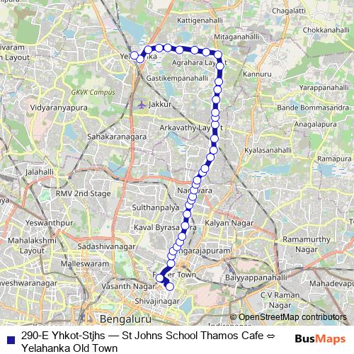 290-E Yhkot-Stjhs bus Line Map