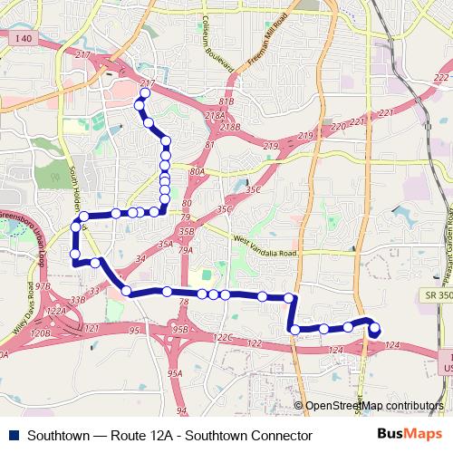 Southtown bus Line Map