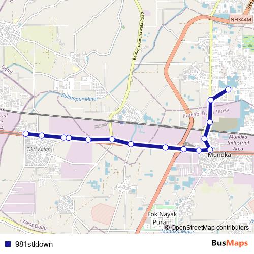 981stldown bus Line Map