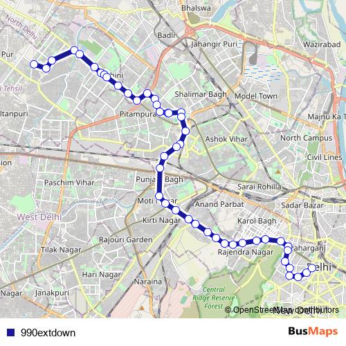 990extdown bus Line Map