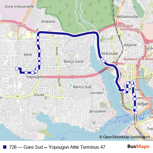 726 bus Line Map