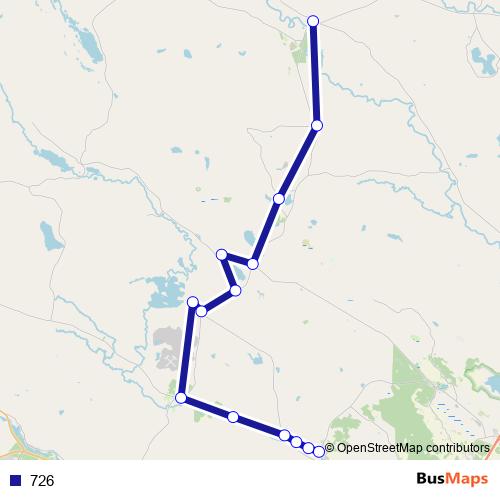 726 bus Line Map