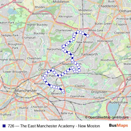 726 bus Line Map