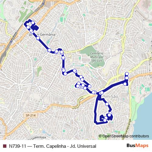 N739-11 bus Line Map