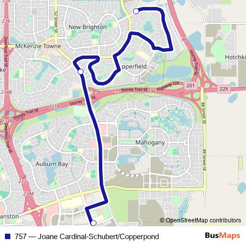 757 bus Line Map