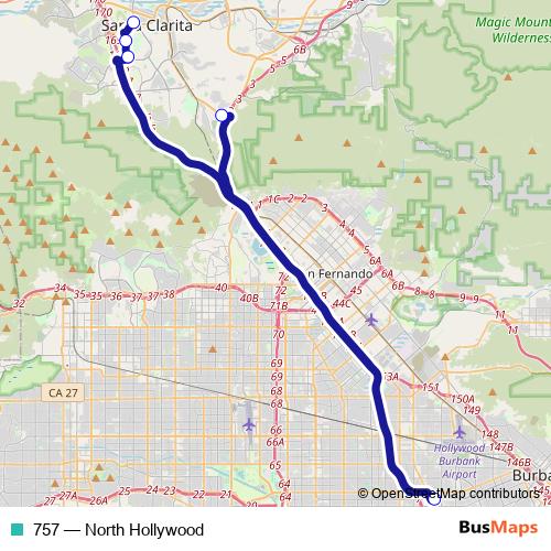 757 bus Line Map