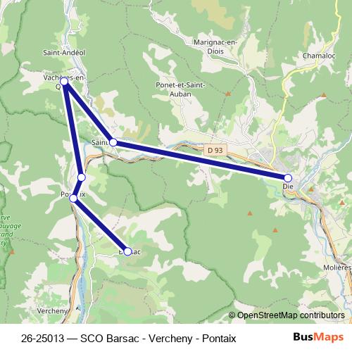 26-25013 bus Line Map