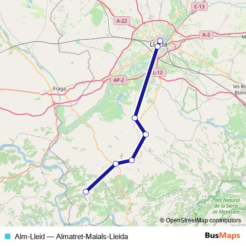 Alm-Lleid bus Line Map