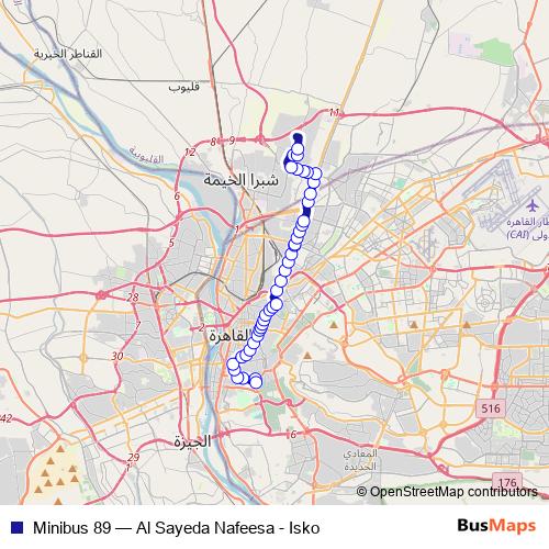 Minibus 89 bus Line Map