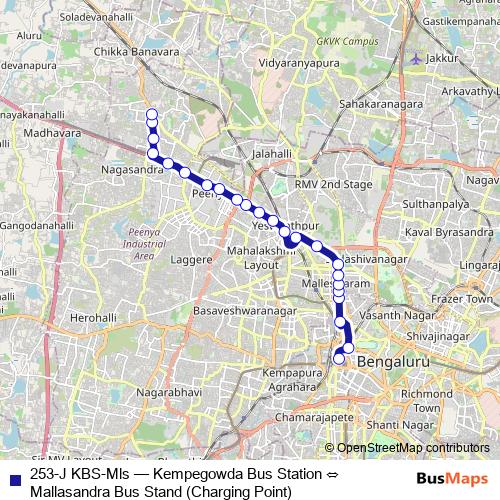 253-J KBS-Mls bus Line Map