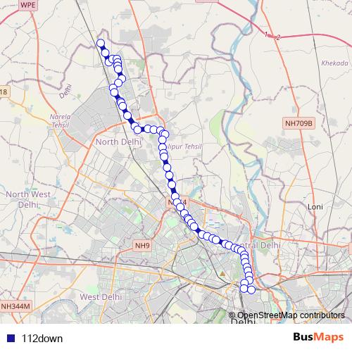 112down bus Line Map