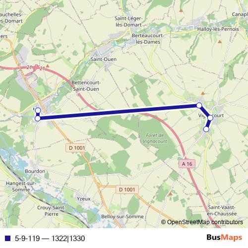 5-9-119 bus Line Map