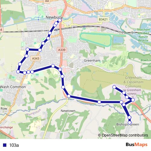 103a bus Line Map
