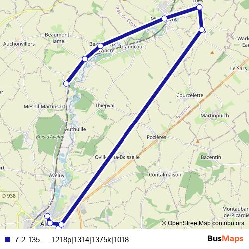 7-2-135 bus Line Map