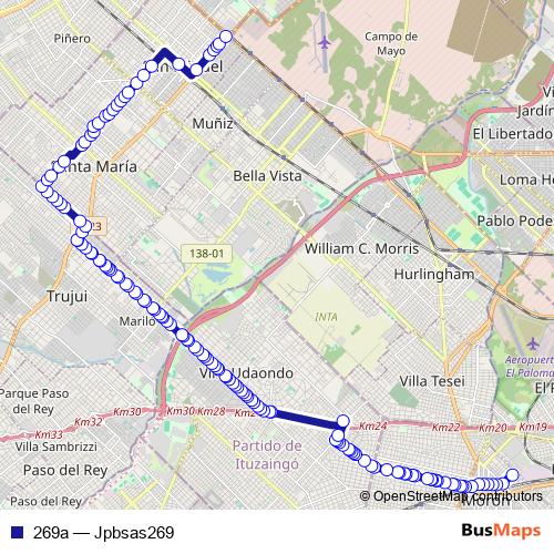 269a bus Line Map