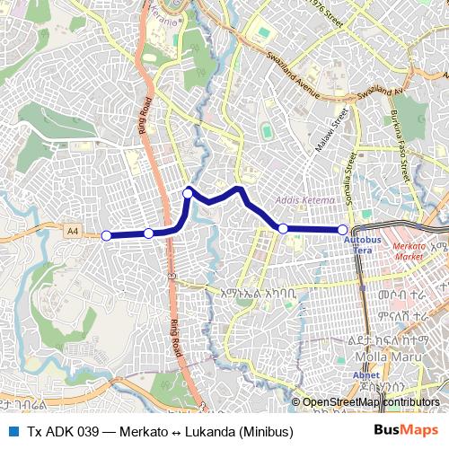 Tx ADK 039 bus Line Map