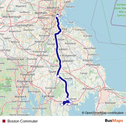 Boston Commuter bus Line Map