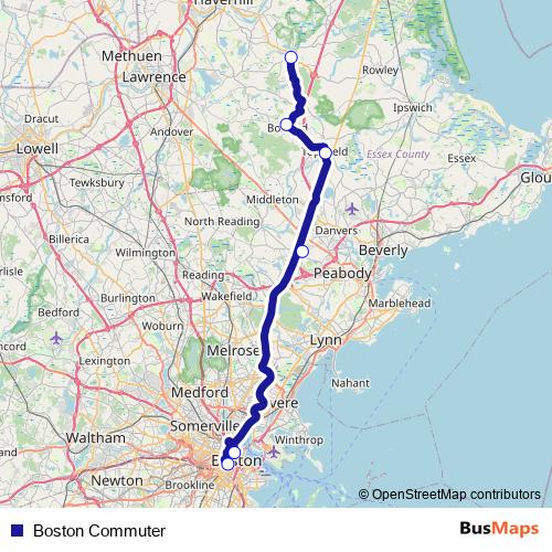 Boston Commuter bus Line Map
