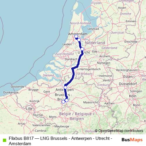Flixbus B817 bus Line Map