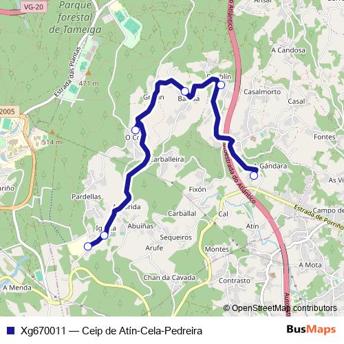 Xg670011 bus Line Map