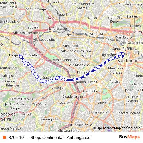 8705-10 bus Line Map