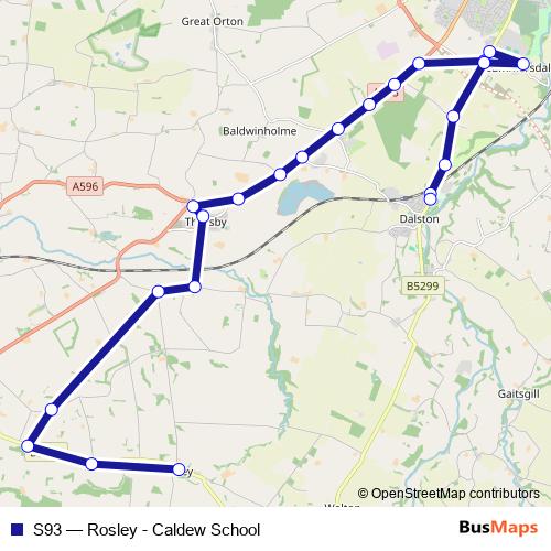 S93 bus Line Map