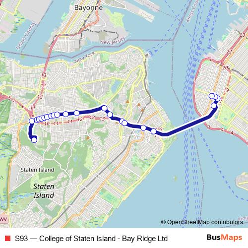 S93 bus Line Map