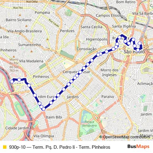 930p-10 bus Line Map